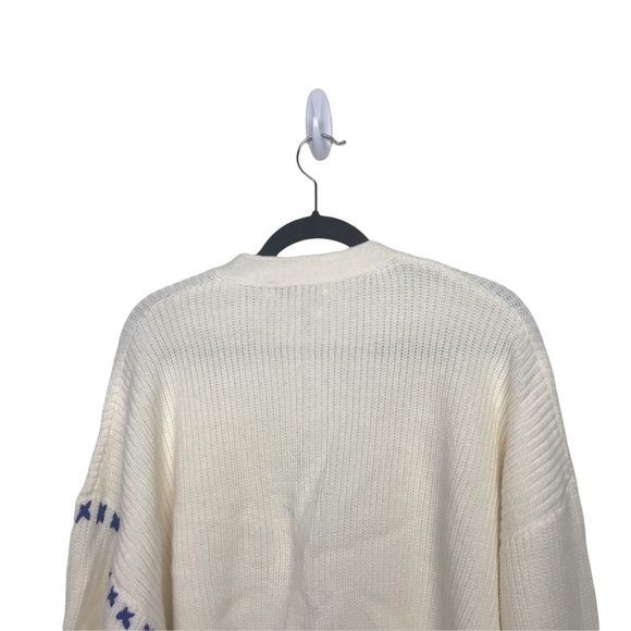 J.ing Otis Ivory Oversized Stitch Detail V Neck Cardigan - Picture 6 of 10
